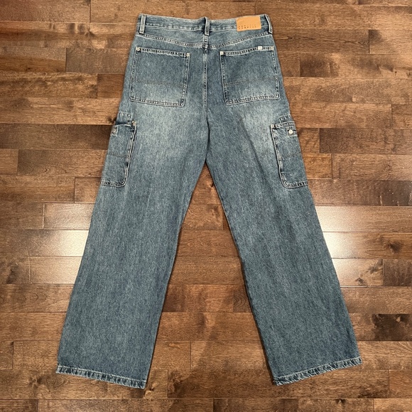 PacSun Extreme Baggy Cargo Jeans - Light Wash Denim (32x32) - Picture 2 of 6